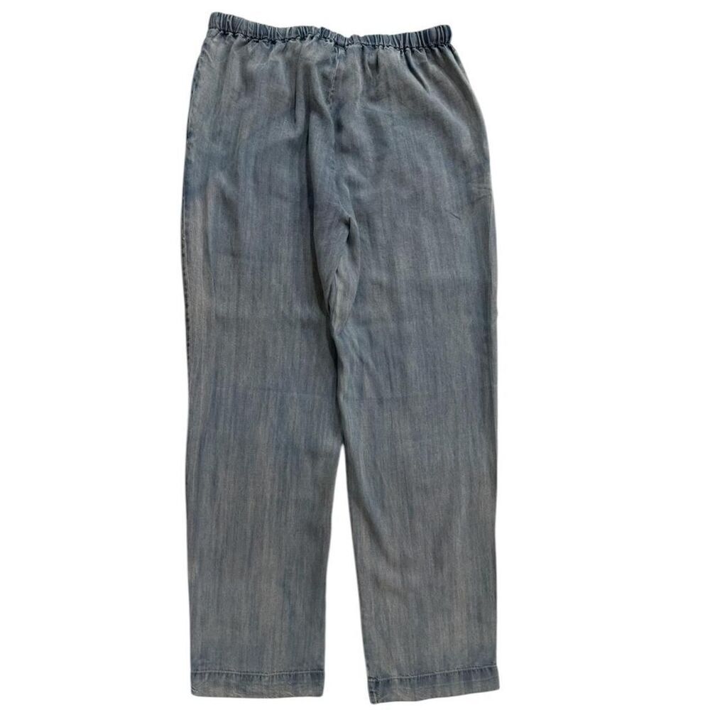 Jane + Delancey blue linen pants with elastic waistband and drawstring - Picture 2 of 4